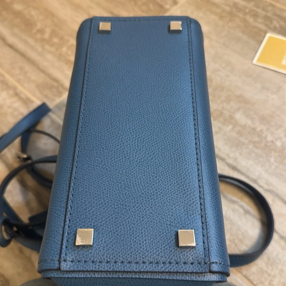 New Michael Kors Taryn Small Convertible TZ Tote Crossbody in Dark Chambray